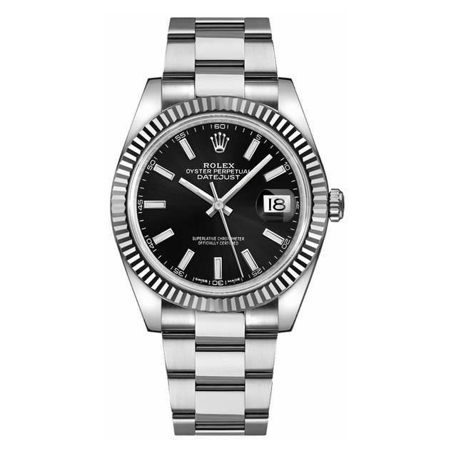 Montre homme Rolex Datejust 41, cadran noir, bracelet Oyster,